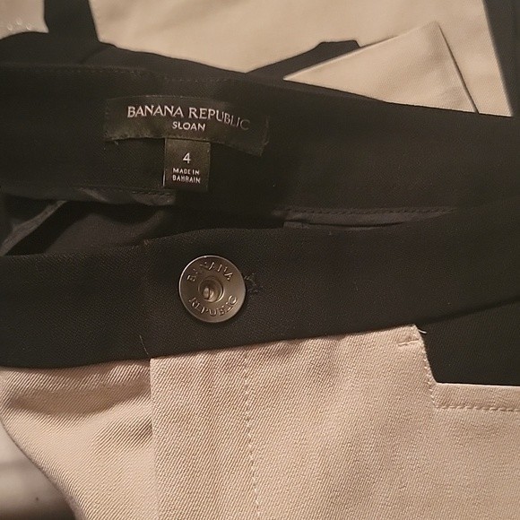 Banana Republic Sloan Fit Y2K Straight Leg Pants Khaki Front & Black Back, sz 4 - Picture 12 of 12